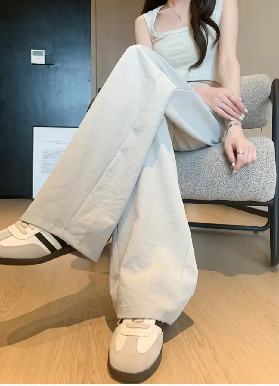 弯刀裤阔腿裤女夏季薄款高腰垂感宽松小个子休闲直筒显瘦拖地裤子详情16