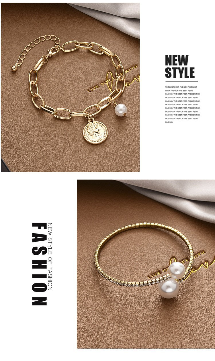 韩国百搭珍珠手链女ins风小众高级感钛钢手镯情侣手链手饰品批发详情50