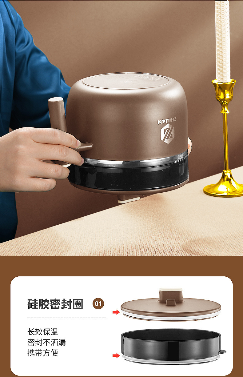 304不锈钢饭盒泡面碗双层饭碗带盖带格学生便当盒便携宿舍饭盒详情8