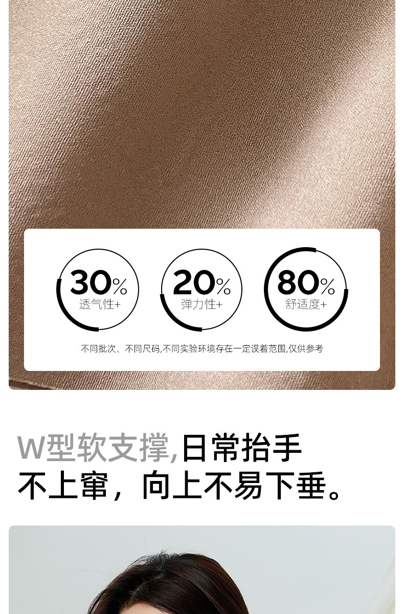 金绷带反重力提拉收副乳防下垂无痕薄款文胸舒适上托内衣跨境专供详情8