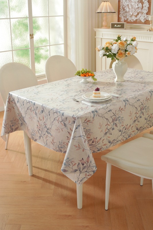 TPU faux linen printed rectangular tablecloth, no-wash, waterproof, oil-proof, heat-resistant, light luxury dining table and coffee table fabric home tablecloth pic 8