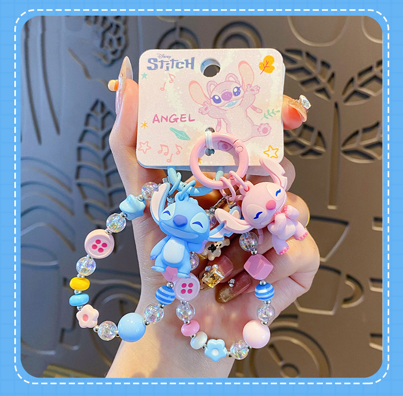 正版卡通史迪奇串珠钥匙扣挂件精致可爱公仔情侣闺蜜包包挂饰礼物详情16