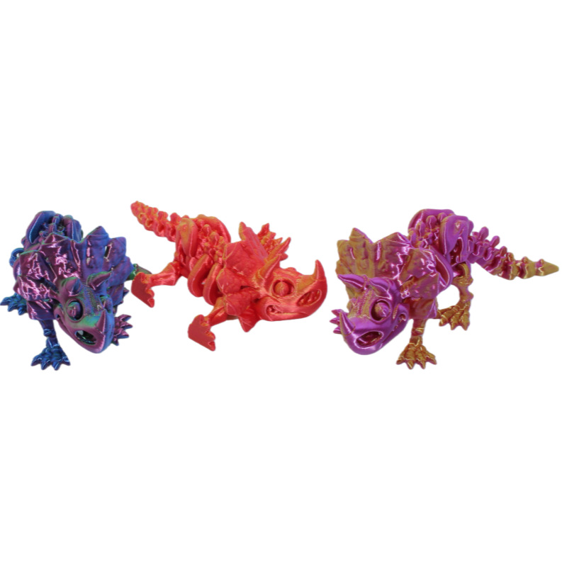 3D printed Triceratops joint movable dinosaur skeleton ornaments, toys, figurines, gifts, models, cross-border handicrafts pic 9