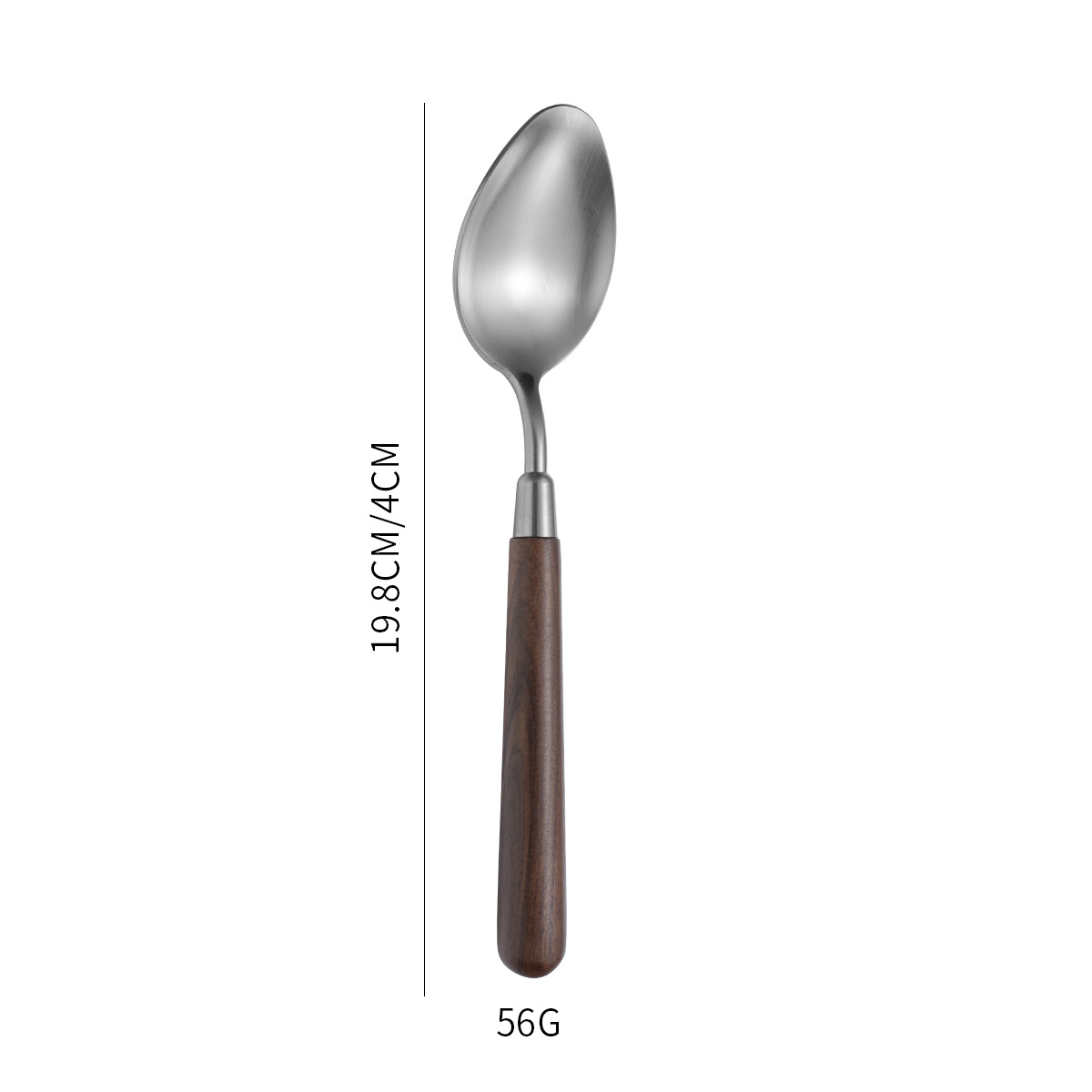304 stainless steel knife, fork and spoon, light luxury retro walnut wood handle, Western cuisine brushed, restaurant household thickened soup spoon pic 5