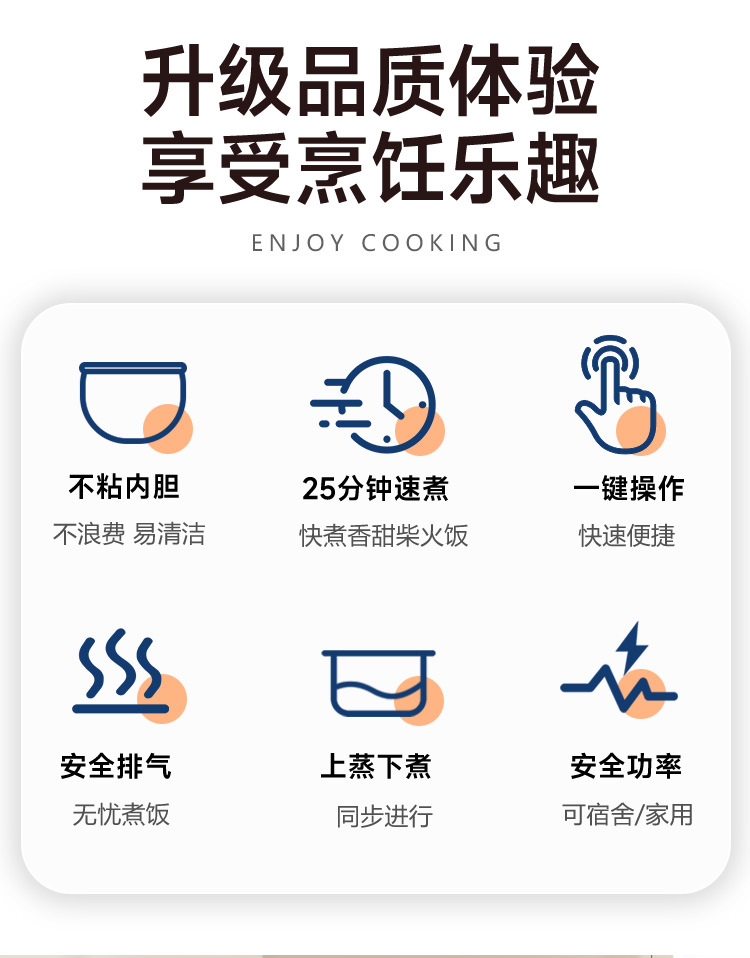 Mini rice cooker, small multi-functional rice cooker for 1-2 people, 1.6L-2-3 liters, dormitory student rice cooker pic 8
