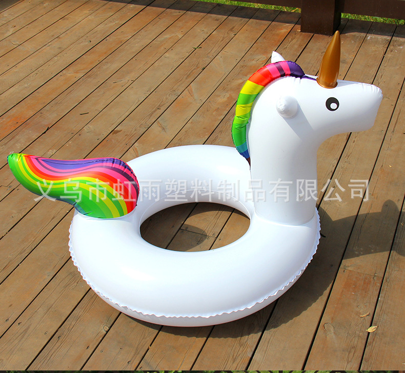 虹雨新款儿童独角兽游泳圈批发可爱卡通独角兽腋下圈加厚充气泳圈详情6