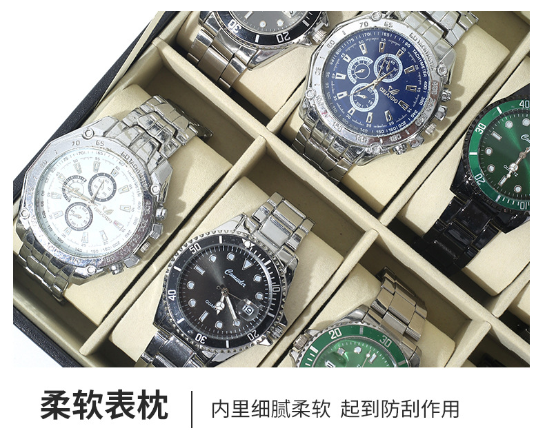 皮质表盒手表收纳盒腕表展示盒可拆卸手表箱表饰品手链一体盒子详情10