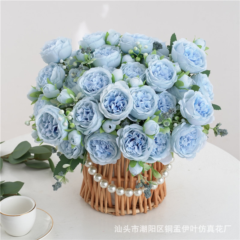 9色 仿真花春色牡丹 芍药玫瑰花家居摆件婚庆手捧花路引桌面装饰详情17