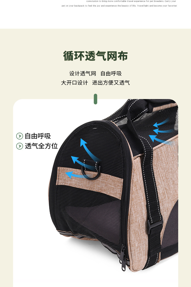 戎咖宠物跨境便携式宠物包宠物背包猫咪狗狗外出包斜挎宠物袋折叠包详情3
