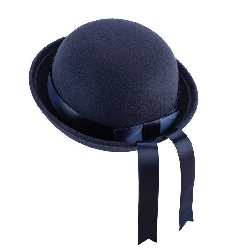 JK uniform cap, small round cap, Japanese style, versatile dome woolen top hat, ribbon hat, school style, kindergarten pic 6