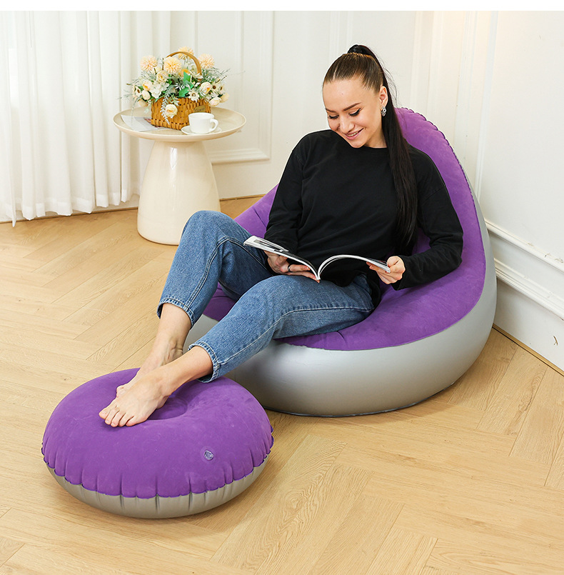 Cross-border new products: Velvet fabric lazy sofa, inflatable and foldable lounge chair, sofa bed, Japanese-style household sitting chair, outdoor bed pic 20
