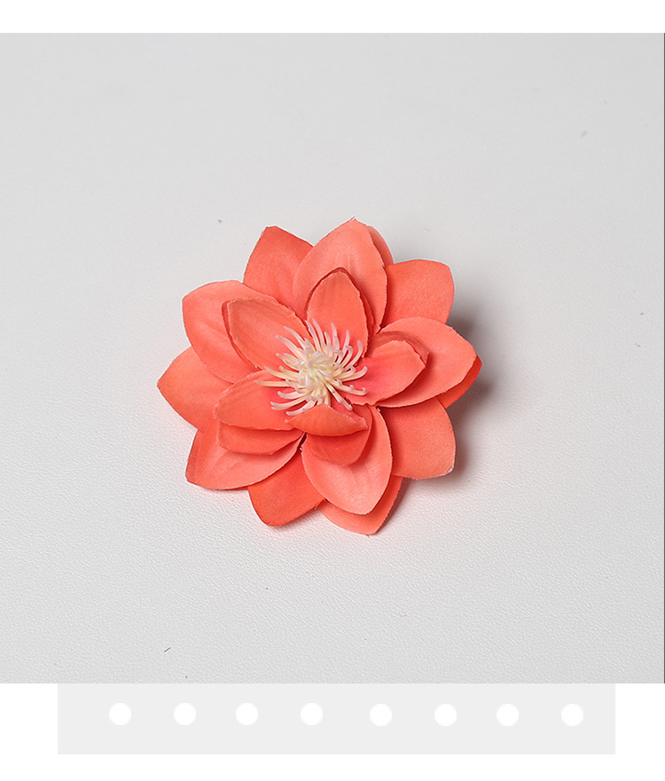 仿真花荷花头 新款diy材料包头饰簪花配件花朵婚礼堂花墙胸花摄影详情7