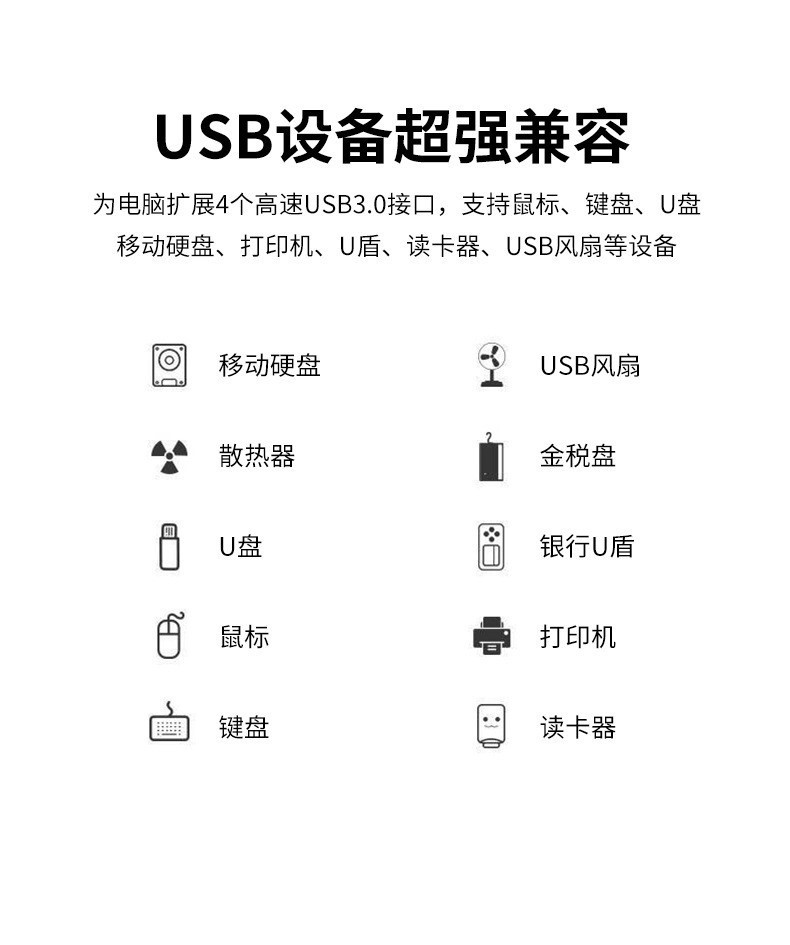 USB HUB 3.0一拖四口多高速集线器电脑usb分线器拓展4口usb扩展器详情11
