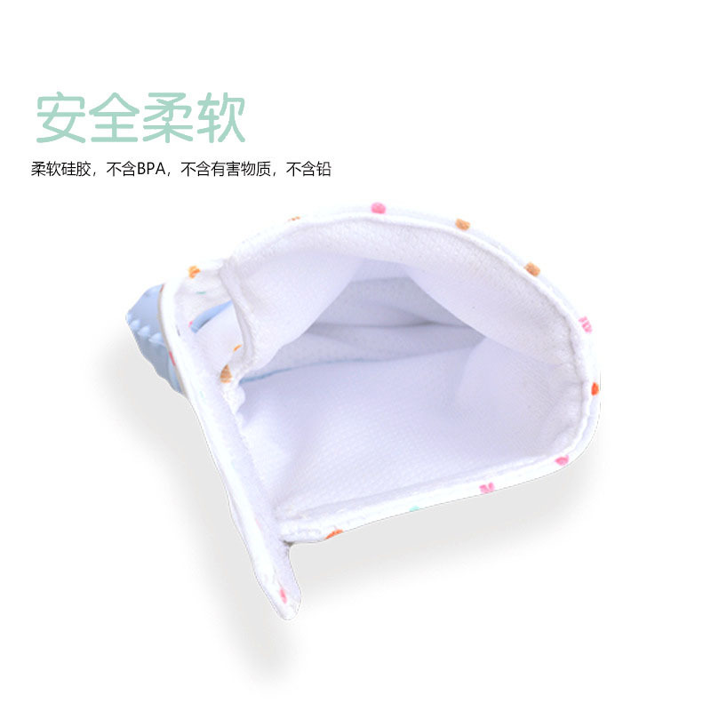 跨境外贸婴儿宝宝硅胶牙胶手套磨牙棒婴儿咬咬乐硅胶手套厂家直供详情6