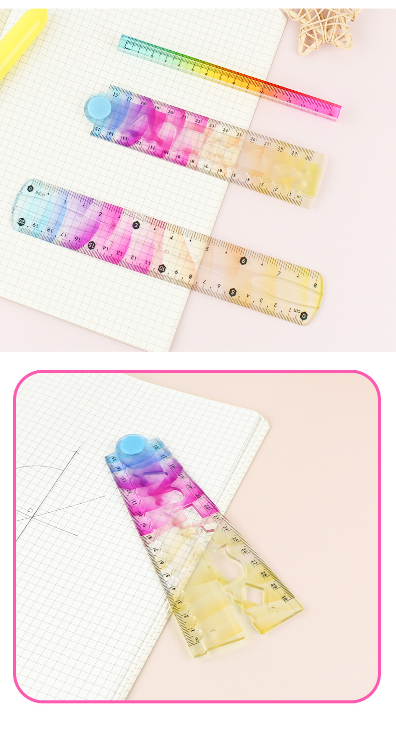 The manufacturer can order a four-piece set of foreign trade flexible rulers for students, 20/30cm, which can be bent and easily reached pic 6