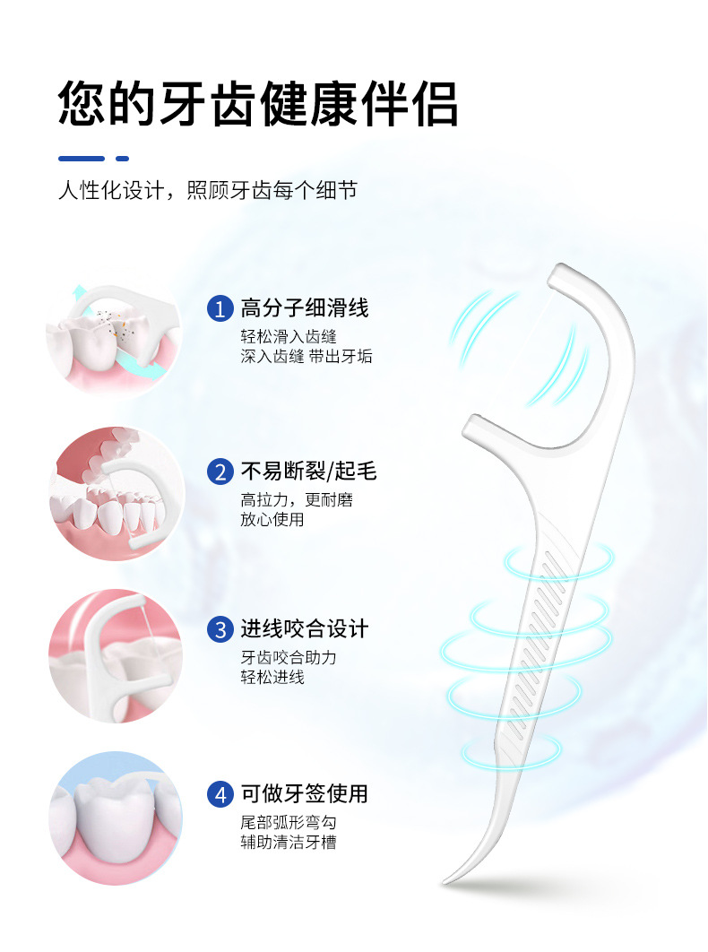 荣俏厂家自动牙线盒高分子弓形剔牙一次性塑料牙线棒便携盒牙线棒详情12