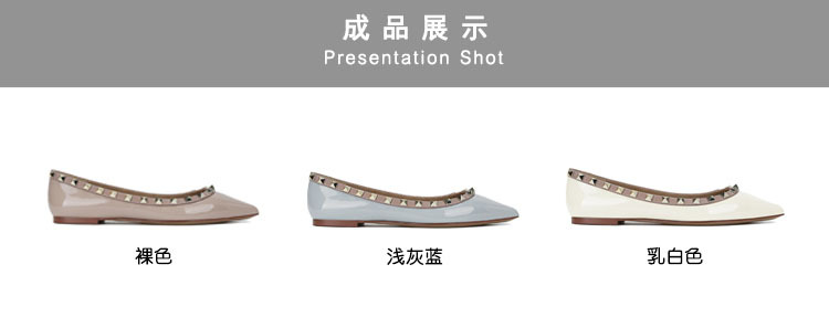 V家网红平底单鞋女浅口铆钉尖头平底鞋2023春秋新款工作鞋女瓢鞋详情2