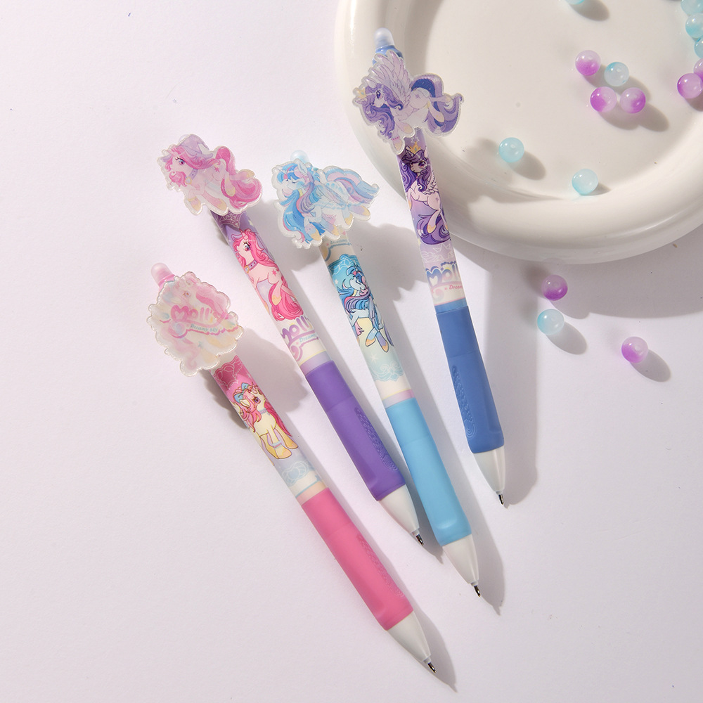 Chenxi is really good at erasing unicorns. Press and erase gel pen. Anime soft grip, crystal blue, high appearance level. Practice pen ST. Smooth tip, smooth writing, no marks, erasable pic 3
