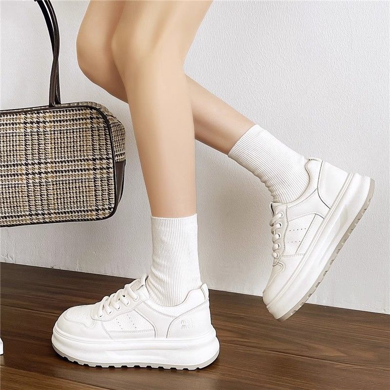 头层牛皮～真皮厚底小白鞋女鞋子百搭板鞋2025新款透气休闲运动鞋详情22