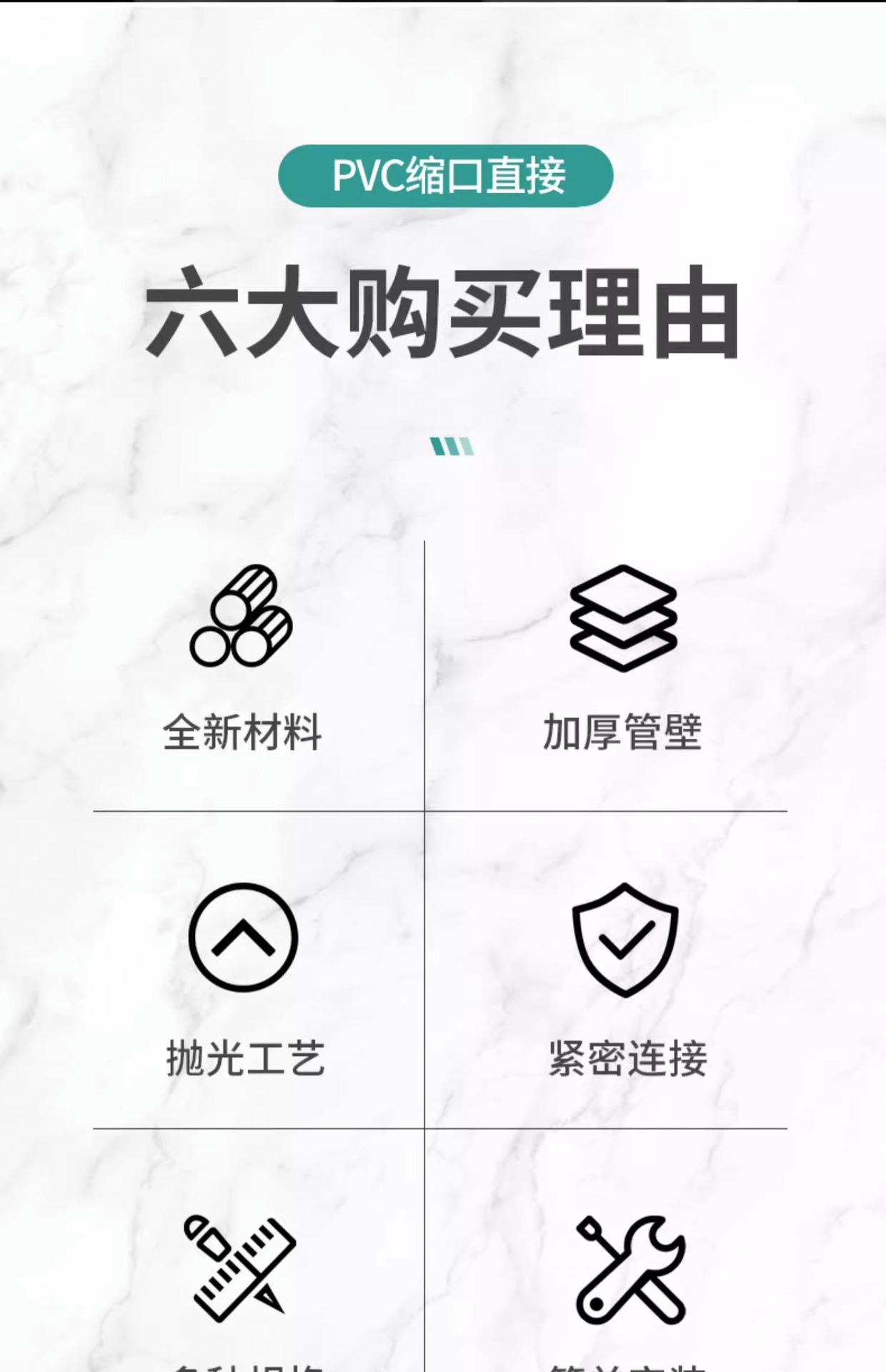 50/75/110PVC排水管内外插直接雨水下水管子缩口内接延长快速接头详情3