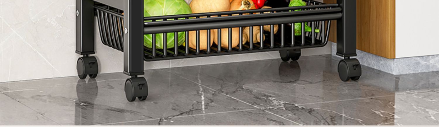 厨房置物架用具收纳菜篮子多功能家用零食储物架微波炉置物收纳架详情14