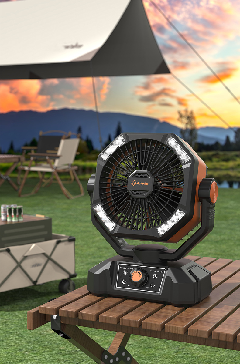 新品跨境野营风扇便携式烧烤户外露营风扇详情3