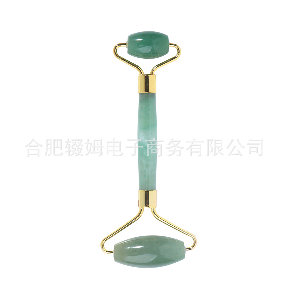 跨境天然玉石滚轮美容器粉晶东陵刮痧板全身通用脸部颈部按摩器详情11