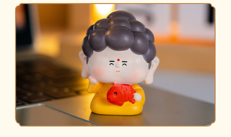 可爱卡通情绪稳定佛祖小摆件冰箱贴车载树脂工艺品客厅桌面装饰品详情16