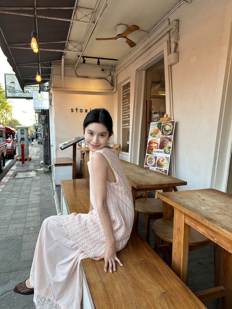 春上新 DIGM名媛千金重工钉珠镂空拼接背心裙长裙连衣裙女27122详情46