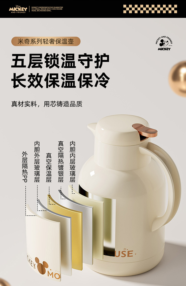 迪士尼保温壶家用大容量热水瓶茶瓶办公室宿舍热水壶暖壶保温水壶详情7