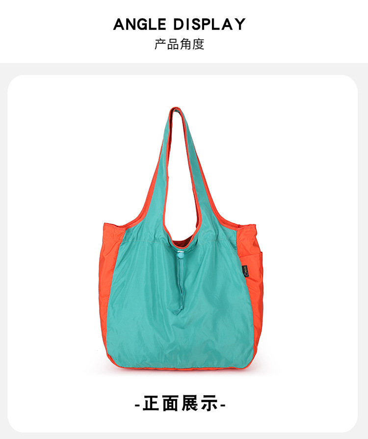 跨境可折叠购物袋双层手提加厚单肩包超市环保收纳袋子网兜买菜包详情10