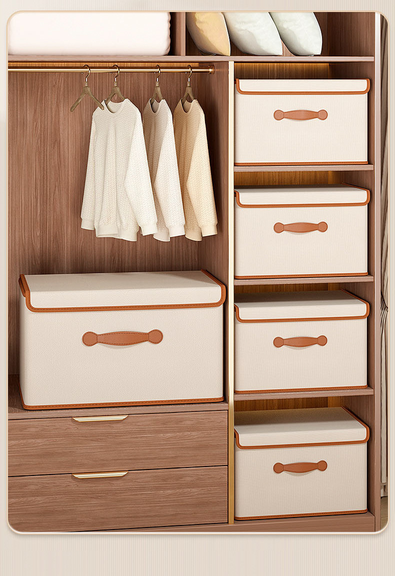 Large-capacity foldable clothing storage box, household dust-proof clothing and quilt organization and storage box with cover pic 4