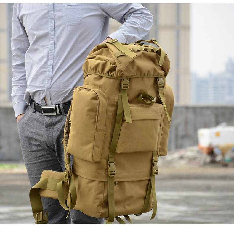 Yitu Wholesale 65L Stress-Relieving Sports camouflage Tactical Backpack for Men, large-capacity hiking and outdoor mountaineering bag pic 16