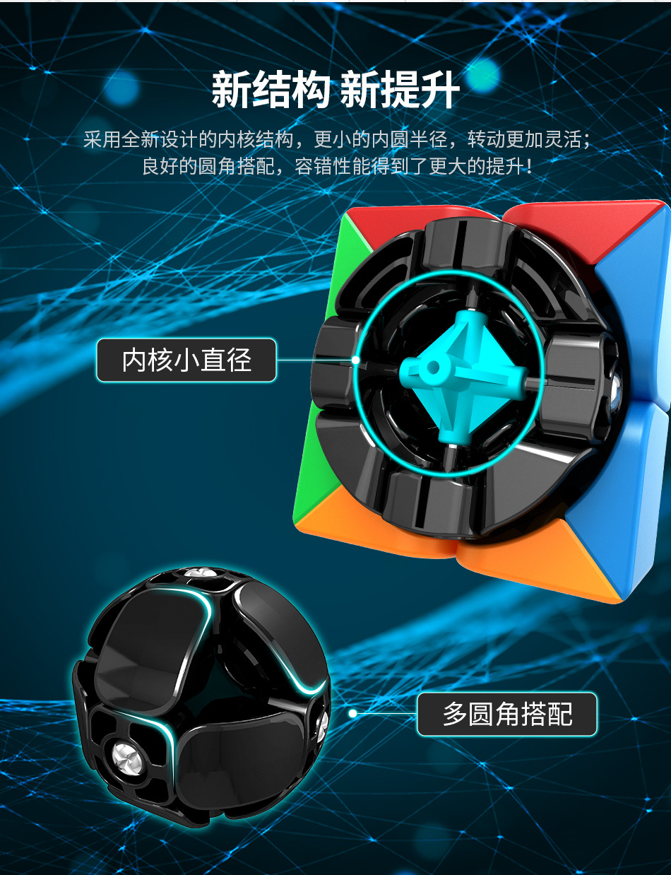 魔艺玩具厂魅龙二阶彩色2阶魔方初学入门顺滑益智玩具批发源头详情3