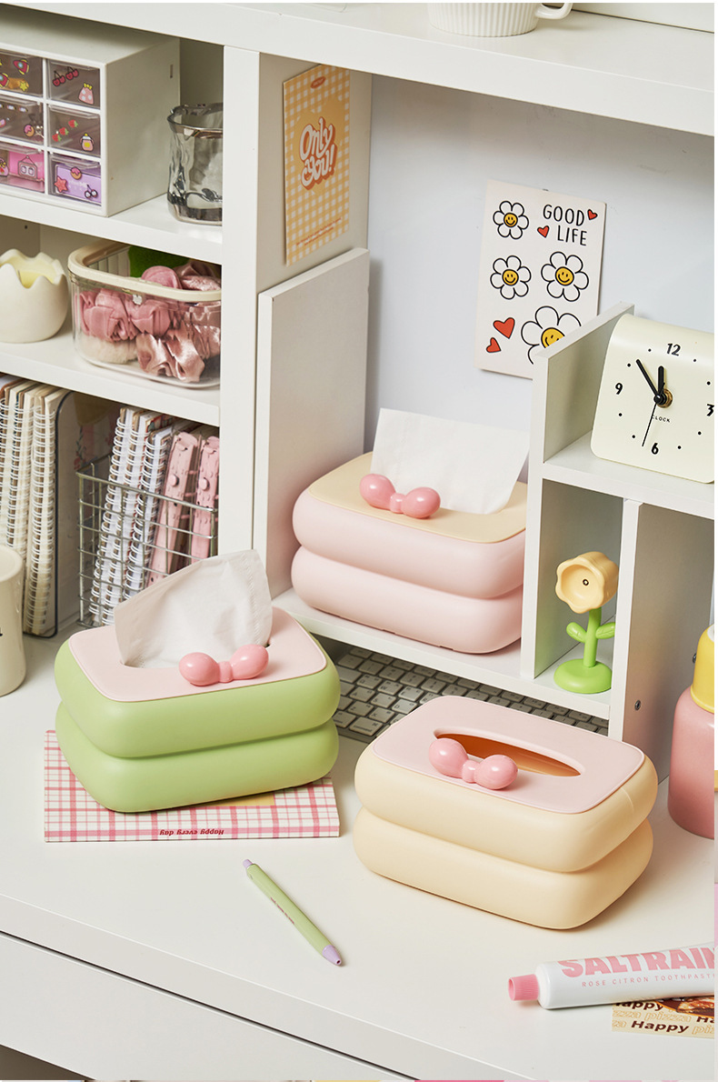 Creative and high-end dopamine tissue box, living room napkin box, desktop coffee table storage, cute tissue box pic 16