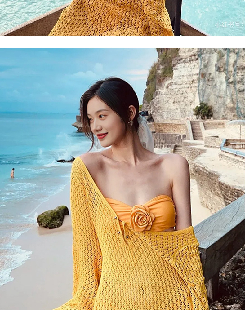 New Thai swimsuit, smock, long dress, sexy bikini, three-piece set, high-end vacation swimsuit for women 125092 pic 20