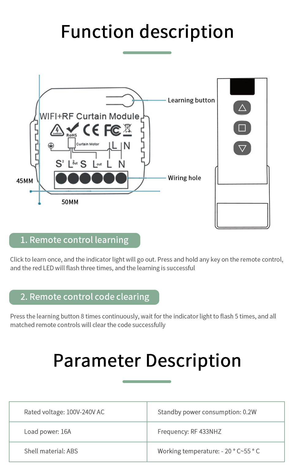 Tuya APP timed voice tubular motor controller switch smart home WIFI curtain switch on-off device pic 12