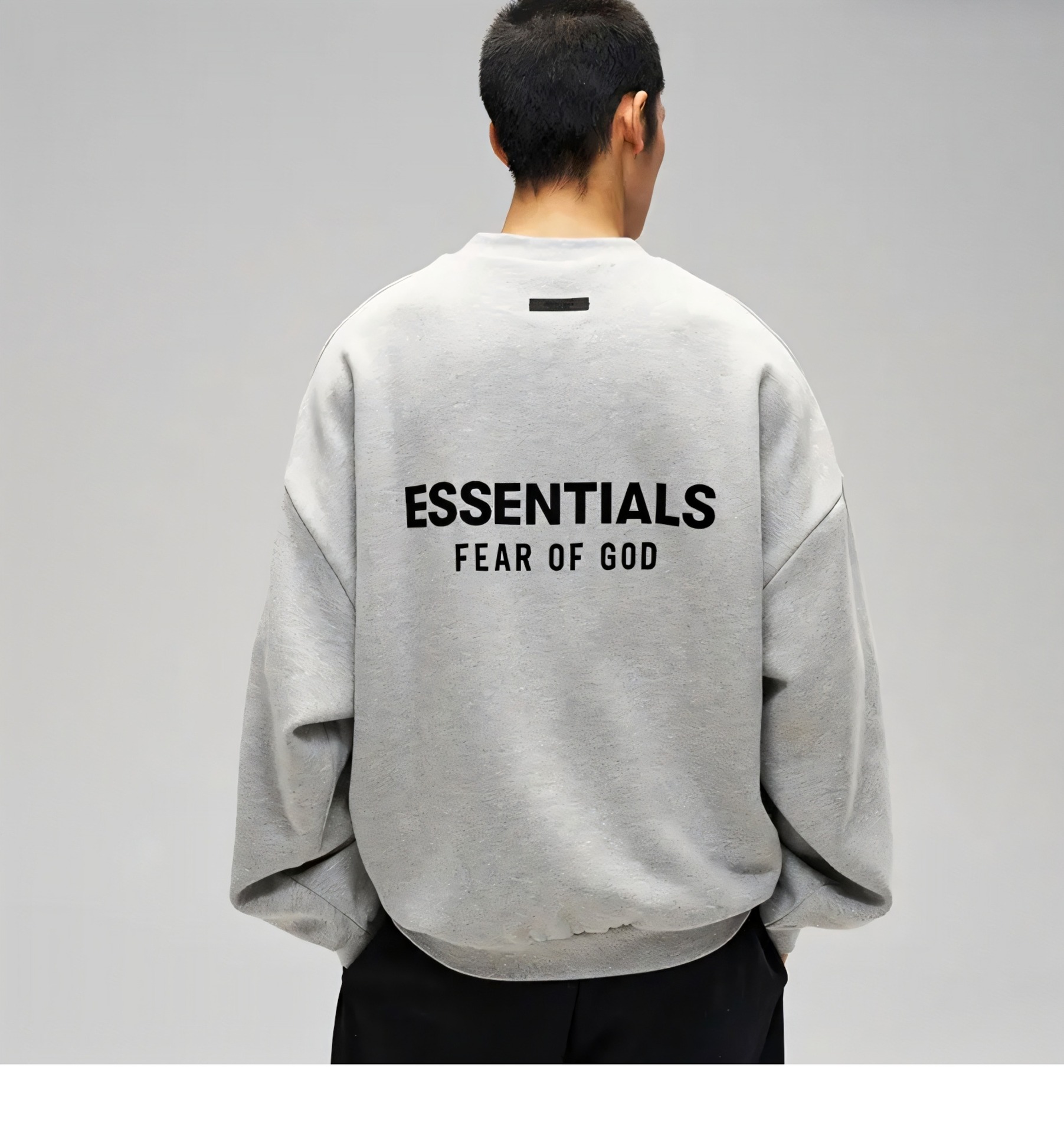 ESSENTIALS新款秋冬季潮牌加绒字母印花圆领卫衣男女百搭上衣详情6