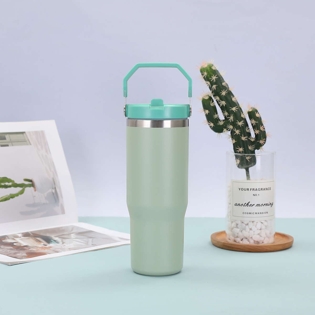 跨境30oz提手杯双层真空304不锈钢汽车杯户外便携车载保温杯批发详情10