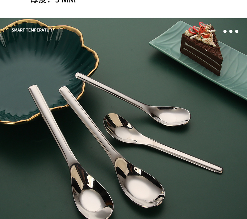 316 spoons, stainless steel spoons, 304 small soup spoons wholesale, spoons for household use, commercial use, Chinese trend style flat-bottomed spoons pic 7
