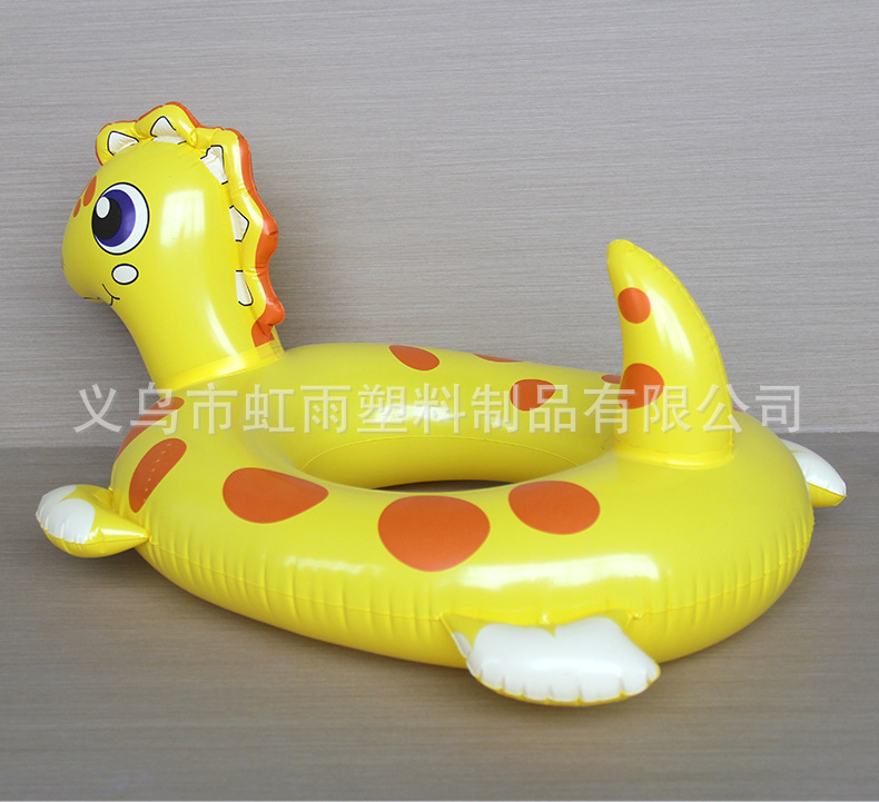 新品加厚小黄龙儿童游泳圈PVC充气卡通游泳坐圈动物造型恐龙座圈详情5