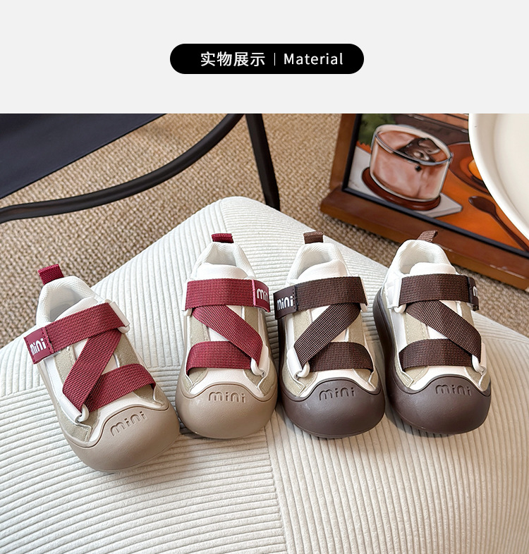 宝宝包头防踢舒适轻便学步鞋2025年秋季婴幼童休闲拼色字母小板鞋详情6