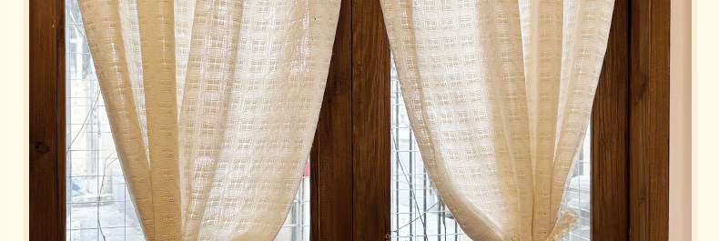 法式纱帘飘窗窗帘小窗户短款半帘遮挡咖啡厅厨房隔断门帘柜子遮丑详情30