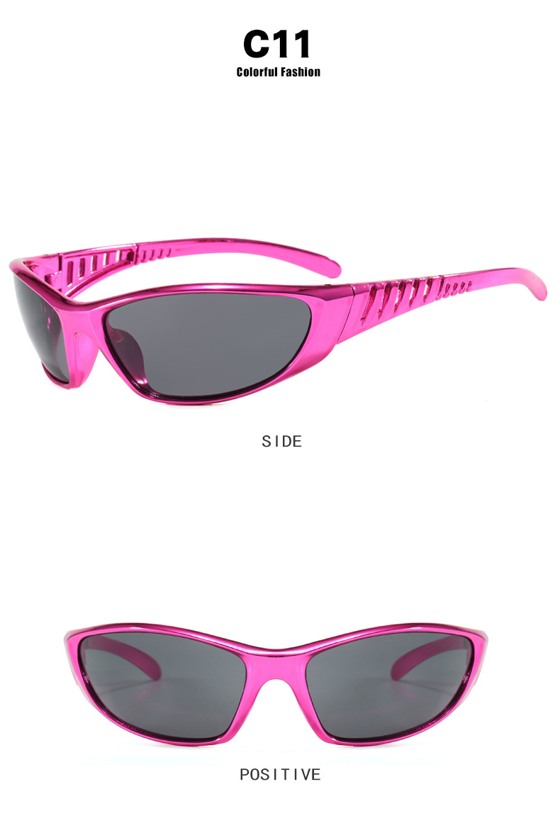 European and American futuristic tech sunglasses, Y2K millennium sunglasses, retro and high-end sunglasses for girls, street style for women pic 19