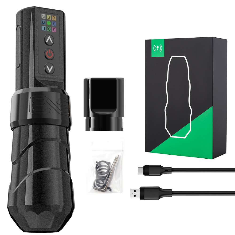 shanilak third-generation rechargeable tattoo pen with LCD display, tattoo needle motor, portable tattoo pen pic 12