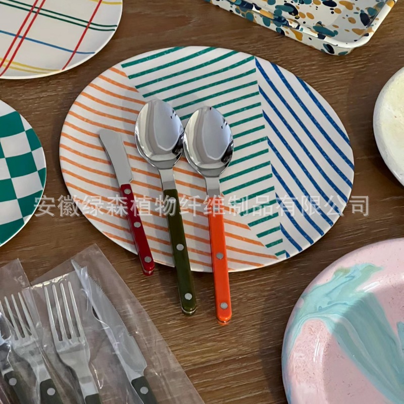 现货XeniaTaler加拿大竹纤维盘子餐具耐摔水果早餐盘面包甜品盘详情9