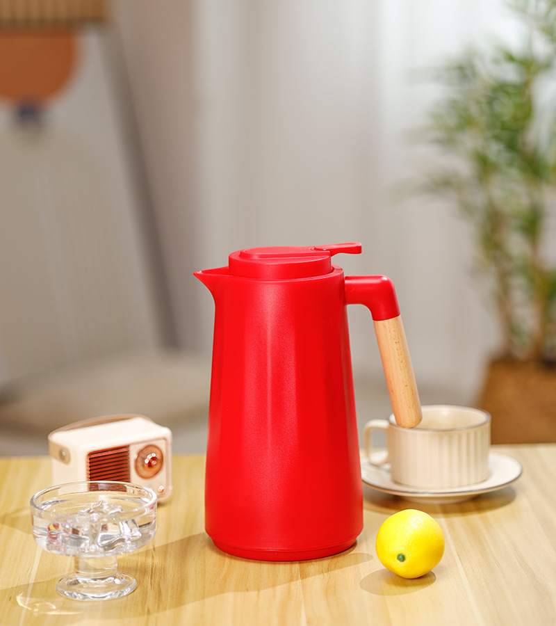 New cross-border wooden handle large-capacity thermos, household coffee pot, thermos, water bottle, hot water kettle, dormitory thermos, fashionable and portable thermos pic 17