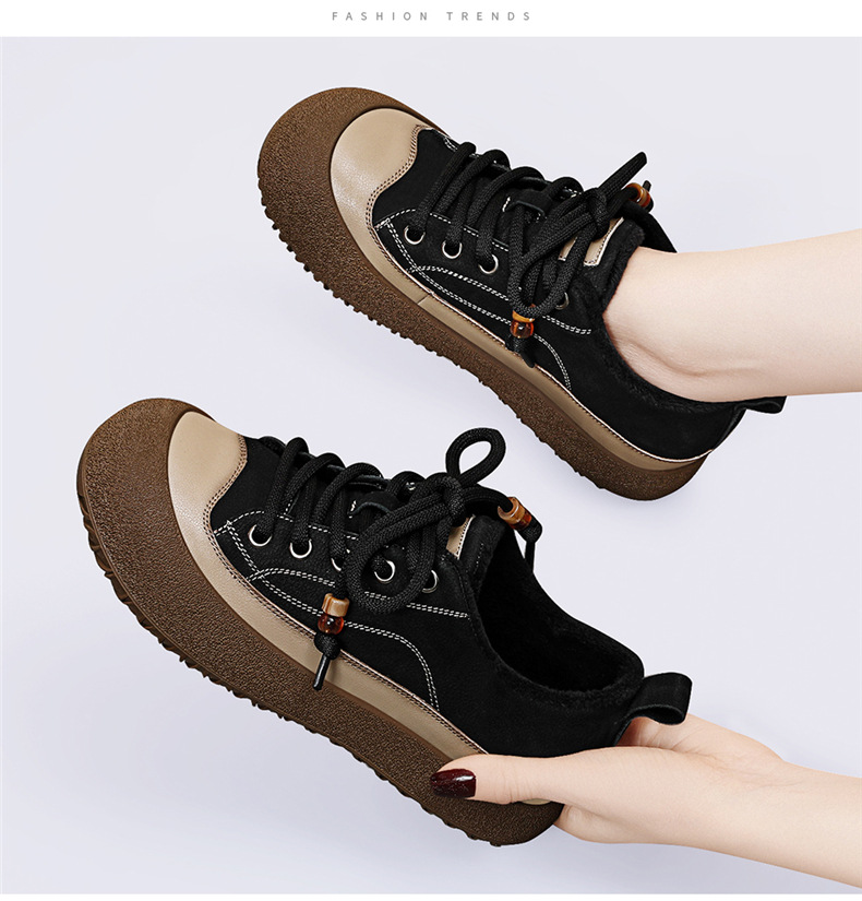 真皮厚底加绒休闲运动女鞋2025秋冬新款板鞋时尚百搭鞋子女款详情14