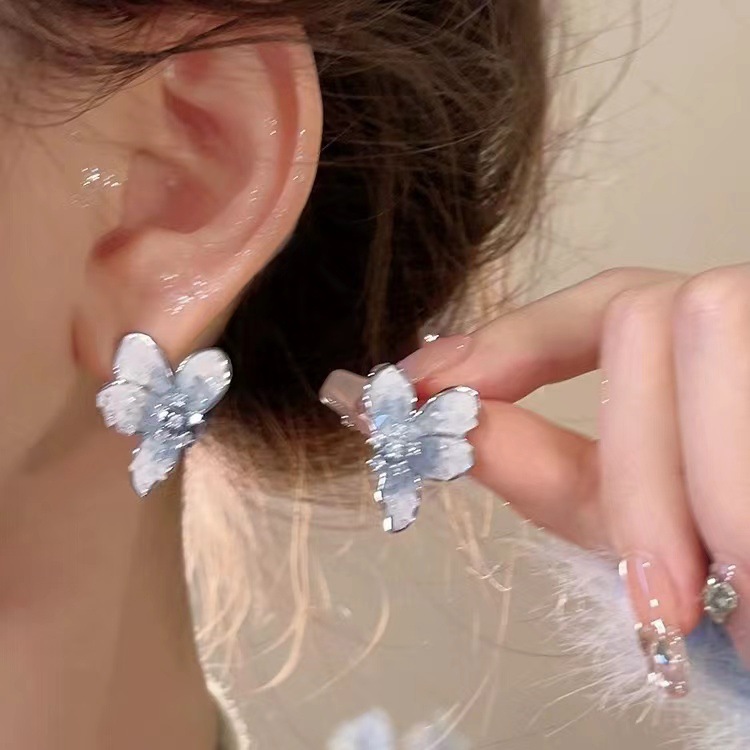 Ins-style pearl earrings for women, 925 silver needle, niche design, butterfly stud earrings, light luxury and high-end feel, earrings, earrings and ear rings pic 25