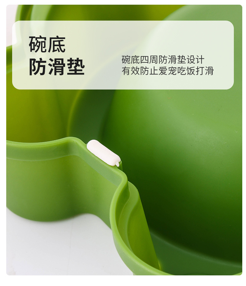 跨境新糖果色大号卡通青蛙宠物双碗不锈钢狗碗宠物用品猫狗防滑碗详情5